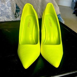 Neon Yellow Heels